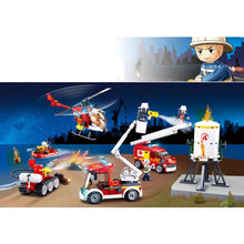Load image into Gallery viewer, 490PCS MOC City Fire Engine Truck Brigade Rescue Helicopter Figure Scene Model Toy Building Block Brick Gift Kids DIY Compatible Lego