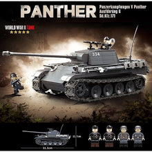 Load image into Gallery viewer, 1180PCS Military WW2 Panther Panzerkampfwagen V Sd.Kfz.171 Medium Tank Figure Model Toy Building Block Brick Gift Kids DIY Compatible Lego