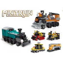 Load image into Gallery viewer, 466PCS MOC 6 Sets Mini Vintage Classic Train CO 490 Steam Lootive Model Toy Building Block Brick Gift Kids DIY Compatible Lego