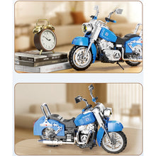 Load image into Gallery viewer, 716PCS MOC Technic Speed Cartoon Blue Motorcycle Motor Bike Model Toy Building Block Brick Gift Kids DIY Set New Display Compatible Lego