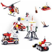 Load image into Gallery viewer, 490PCS MOC City Fire Engine Truck Brigade Rescue Helicopter Figure Scene Model Toy Building Block Brick Gift Kids DIY Compatible Lego