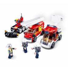 Load image into Gallery viewer, 490PCS MOC City Fire Engine Truck Brigade Rescue Helicopter Figure Scene Model Toy Building Block Brick Gift Kids DIY Compatible Lego