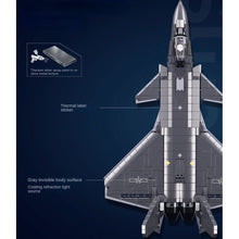 Load image into Gallery viewer, 1007PCS Military WW2 J-20 Chengdu Stealth Air Fighter Jet Aircraft Figure Model Toy Building Block Brick Gift Kids DIY Set New 1:44 Compatible Lego