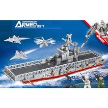 Load image into Gallery viewer, 546PCS Military WW2 2in1 Type 057 Landing Helicopter Dock LHD Armor Mecha Figure Model Toy Building Block Brick Gift Kids DIY Compatible Lego