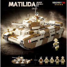 Load image into Gallery viewer, 1211PCS Military WW2 Matilida Infantry MK.II A12 Tank Figure Model Toy Building Block Brick Gift Kids DIY Compatible Lego