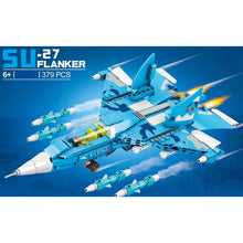 Load image into Gallery viewer, 379PCS Military WW2 Sukhoi Su-27 Cy-27 Flanker Air Fighter Aircraft Figure Model Toy Building Block Brick Gift Kids DIY Set New Compatible Lego