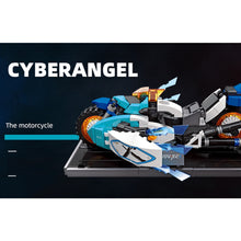 Load image into Gallery viewer, 341PCS MOC Technic Speed Comic Cartoon Cyberangel Motorcycle Motor Bike Model Toy Building Block Brick Gift Kids DIY New With Stand Compatible Lego