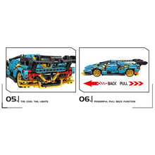 Load image into Gallery viewer, 620PCS MOC Technic Speed Pull Back Super Racing Sports Car Model Toy Building Block Brick Gift Kids DIY Set New 1:24 Compatible Lego