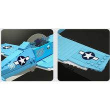 Load image into Gallery viewer, 356PCS Military WW2 F2F Grumman Air Fighter Aircraft Figure Model Toy Building Block Brick Gift Kids DIY Compatible Lego With Stand Display
