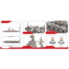 Load image into Gallery viewer, 423PCS Military WW2 Missile Cruiser Varyag Ship Figure Model Toy Building Block Brick Gift Kids DIY Set New Compatible Lego