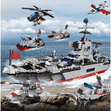 Load image into Gallery viewer, 739PCS Military WW2 12in1 Battle Ship Model Toy Building Block Brick Gift Kids DIY Compatible Lego