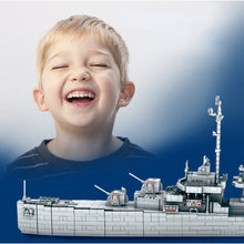 Load image into Gallery viewer, 2661PCS Military WW2 Large USS Johnston DD-557 Destroyer Battle Ship Figure Model Toy Buiding Block Brick Gift Kids DIY Compatible Lego
