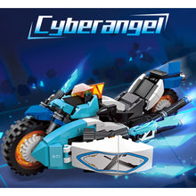 Load image into Gallery viewer, 341PCS MOC Technic Speed Comic Cartoon Cyberangel Motorcycle Motor Bike Model Toy Building Block Brick Gift Kids DIY New With Stand Compatible Lego
