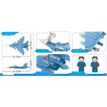 Load image into Gallery viewer, 416PCS Military WW2 Sukhoi Su-35 Super Flanker Air Fighter Aircraft Figure Model Toy Building Block Brick Gift Kids DIY Set New Compatible Lego