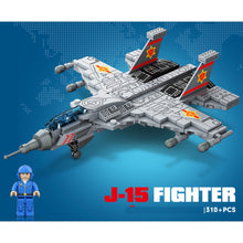 Load image into Gallery viewer, 258PCS MOC Military J-15 Flying Shark Flanker D Air Fighter Figure Model Toy Building Block Brick Gift Kids DIY Set New Compatible Lego