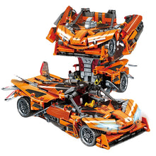 Load image into Gallery viewer, 529PCS MOC Technic Speed Transformers Deformation Pull Back Racing Car Mecha Model Toy Building Block Brick Gift Kids DIY Compatible Lego
