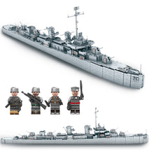Load image into Gallery viewer, 2661PCS Military WW2 Large USS Johnston DD-557 Destroyer Battle Ship Figure Model Toy Buiding Block Brick Gift Kids DIY Compatible Lego