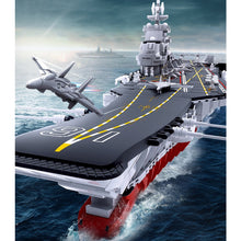 Load image into Gallery viewer, 2222PCS Military WW2 Large 001 PLAN Liaoning Aircraft Carrier Ship Figure Model Toy Building Block Brick Gift Kids DIY Set New Display With Stand 1:420 Compatible Lego