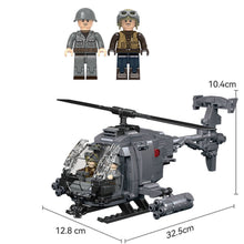 Load image into Gallery viewer, 400PCS MOC Military AH-6i Helicopter Figure Model Toy Building Block Brick Gift Kids DIY Set New 1:33 Compatible Lego