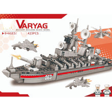 Load image into Gallery viewer, 423PCS Military WW2 Missile Cruiser Varyag Ship Figure Model Toy Building Block Brick Gift Kids DIY Set New Compatible Lego