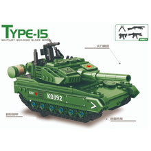 Load image into Gallery viewer, 426PCS Military WW2 Pull Back Type 15 Light Tank Figure Model Toy Building Block Brick Gift Kids DIY Set New Compatible Lego
