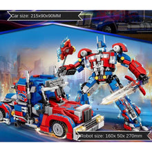Load image into Gallery viewer, 686PCS MOC 2in1 Optimus Prime Transformers Deformation Mecha Truck Car Model Toy Building Block Brick Gift Kids DIY Compatible Lego