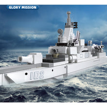 Load image into Gallery viewer, Military WW2 Burke Class Destroyer Iowa Class Battleship Type 055 075 Landing Helicopter Dock LHD Ship Model Toy Building Block Brick Gift Kids DIY Set New Display Compatible Lego