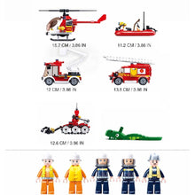 Load image into Gallery viewer, 490PCS MOC City Fire Engine Truck Brigade Rescue Helicopter Figure Scene Model Toy Building Block Brick Gift Kids DIY Compatible Lego