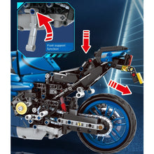Load image into Gallery viewer, 1012PCS MOC Technic Speed Blue R1 Racing Sports Motorcycle Motor Bike Model Toy Building Block Brick Gift Kids DIY Set New Compatible Lego