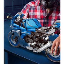 Load image into Gallery viewer, 1012PCS MOC Technic Speed Blue R1 Racing Sports Motorcycle Motor Bike Model Toy Building Block Brick Gift Kids DIY Set New Compatible Lego
