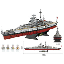 Load image into Gallery viewer, 2081PCS Military WW2 KMS Bismarck Battleship Figure Model Toy Building Block Brick Gift Kids DIY Set New Stand Compatible Lego
