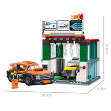 Load image into Gallery viewer, 430PCS MOC City Street Car Wash Figure Scene Model Toy Building Block Brick Gift Kids DIY Set New