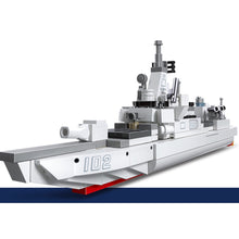 Load image into Gallery viewer, Military WW2 Burke Class Destroyer Iowa Class Battleship Type 055 075 Landing Helicopter Dock LHD Ship Model Toy Building Block Brick Gift Kids DIY Set New Display Compatible Lego