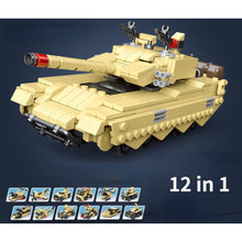 Load image into Gallery viewer, 724PCS Military WW2 12in1 Main Battle Tank Model Toy Building Block Brick Gift Kids DIY Compatible Lego