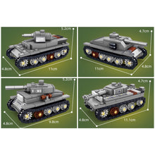 Load image into Gallery viewer, 1475PCS Military WW2 8in1 Heavy Gustav Karl Cannon T34 T38 Stug Tiger M4 Sherman M26 KV1 Tank Model Toy Building Block Brick Gift Kids DIY Set New Compatible Lego