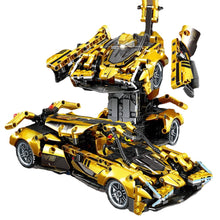 Load image into Gallery viewer, 534PCS MOC Technic Speed Transformers Deformation Pull Back Racing Car Mecha Model Toy Building Block Brick Gift Kids DIY Compatible Lego