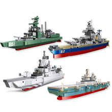 Load image into Gallery viewer, Military WW2 Burke Class Destroyer Iowa Class Battleship Type 055 075 Landing Helicopter Dock LHD Ship Model Toy Building Block Brick Gift Kids DIY Set New Display Compatible Lego