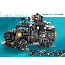 Load image into Gallery viewer, 436PCS MOC 4in1 City Police Tiger Armored Car Vehicle Figure Model Toy Building Block Brick Gift Kids DIY Compatible Lego