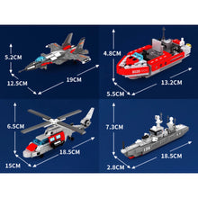 Load image into Gallery viewer, 1091PCS Military WW2 8in1 PLA Shandong Aircraft Carrier Destroyer IFV HQ10 J-15 Helicopter Model Toy Building Block Brick Gift Kids DIY Set New Compatible Lego