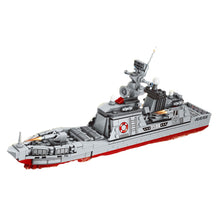 Load image into Gallery viewer, 553PCS Military WW2 2in1 Type 054A Frigates Armor Mecha Figure Model Toy Building Block Brick Gift Kids DIY Compatible Lego