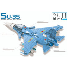 Load image into Gallery viewer, 416PCS Military WW2 Sukhoi Su-35 Super Flanker Air Fighter Aircraft Figure Model Toy Building Block Brick Gift Kids DIY Set New Compatible Lego