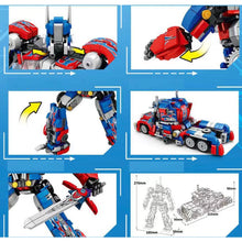 Load image into Gallery viewer, 686PCS MOC 2in1 Optimus Prime Transformers Deformation Mecha Truck Car Model Toy Building Block Brick Gift Kids DIY Compatible Lego