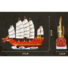 Load image into Gallery viewer, 2207PCS MOC Technic Traditional Dragon Sail Boat Ship Model Toy Building Block Brick Gift Kids DIY Set New Compatible Lego