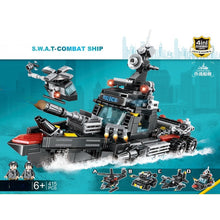 Load image into Gallery viewer, 415PCS MOC 4in1 City SWAT Combat Ship Helicopter Figure Scene Model Toy Building Block Brick Gift Kids DIY Compatible Lego