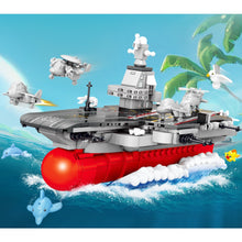 Load image into Gallery viewer, 779PCS Military WW2 Fujian Class Aircraft Carrier Stand Figure Model Toy Building Block Brick Gift Kids DIY Set New Compatible Lego