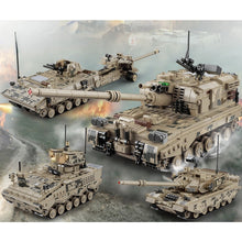 Load image into Gallery viewer, 868PCS Military WW2 4in1 96b Tank APC HJ-10 Artillery Model Toy Building Block Brick Gift Kids DIY Compatible Lego