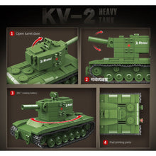 Load image into Gallery viewer, 472PCS Military WW2 KV-2 Heavy Battle Tank Figure Model Toy Building Block Brick Gift Kids DIY Set New 1:20