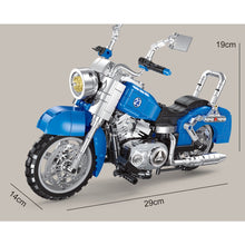Load image into Gallery viewer, 716PCS MOC Technic Speed Cartoon Blue Motorcycle Motor Bike Model Toy Building Block Brick Gift Kids DIY Set New Display Compatible Lego