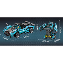 Load image into Gallery viewer, 523PCS MOC Technic Speed Transformers Deformation Pull Back Racing Car Mecha Model Toy Building Block Brick Gift Kids DIY Compatible Lego