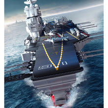 Load image into Gallery viewer, 2222PCS Military WW2 Large 001 PLAN Liaoning Aircraft Carrier Ship Figure Model Toy Building Block Brick Gift Kids DIY Set New Display With Stand 1:420 Compatible Lego